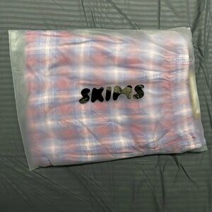 SKIMS Plaid Pajama Set - Red and Blue